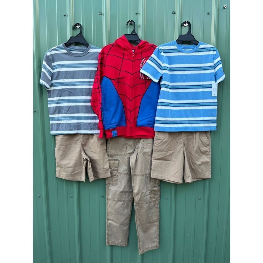 Boys T-Shirts Shorts Pants & Sideman Zip Hoodie 6-Piece Set Size L